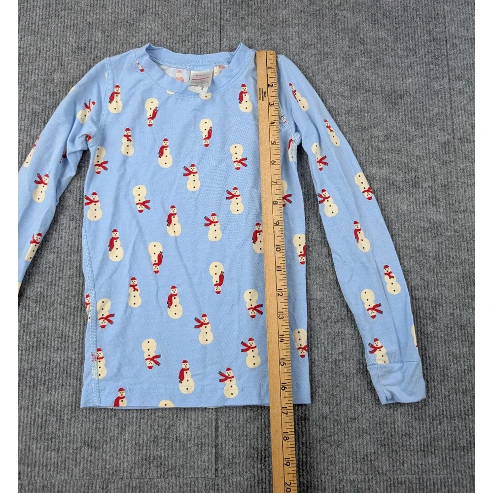 Hanna Anderson Pajama Set 120CM 6-7 Blue Snowman Lightweight Tencel Novelty